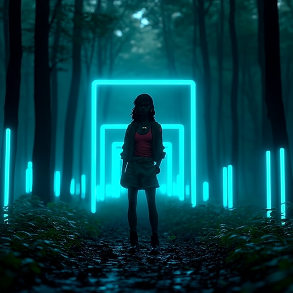 Aeris in neon forest