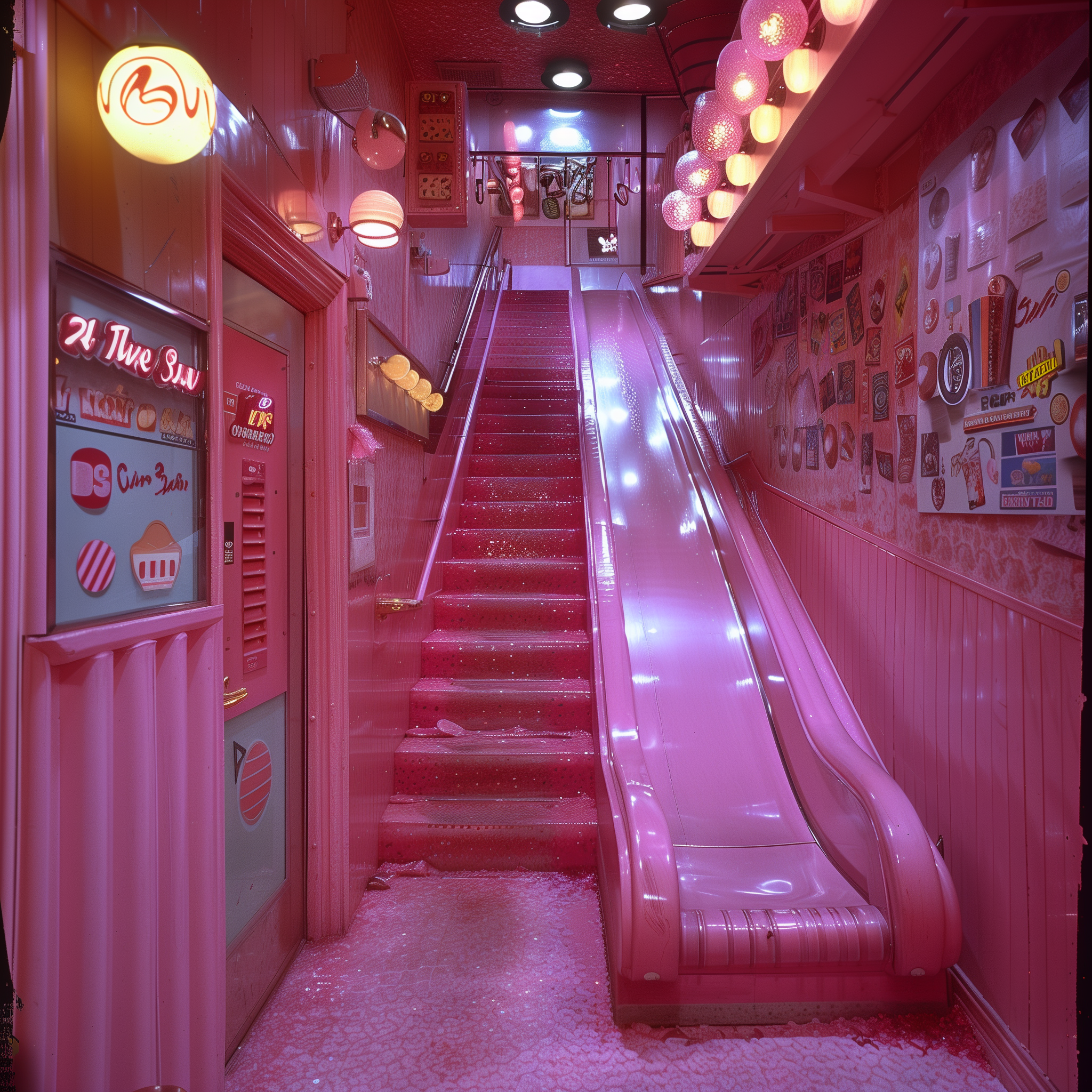 Pink mall slide
