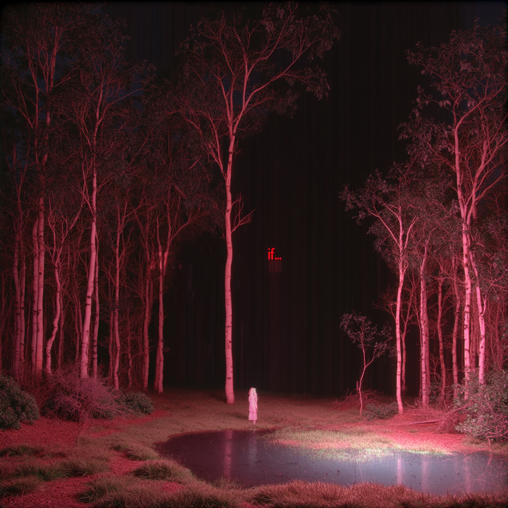 Pond forest with IF sign